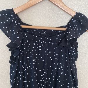 Girls black with white hearts jumpsuit size 14